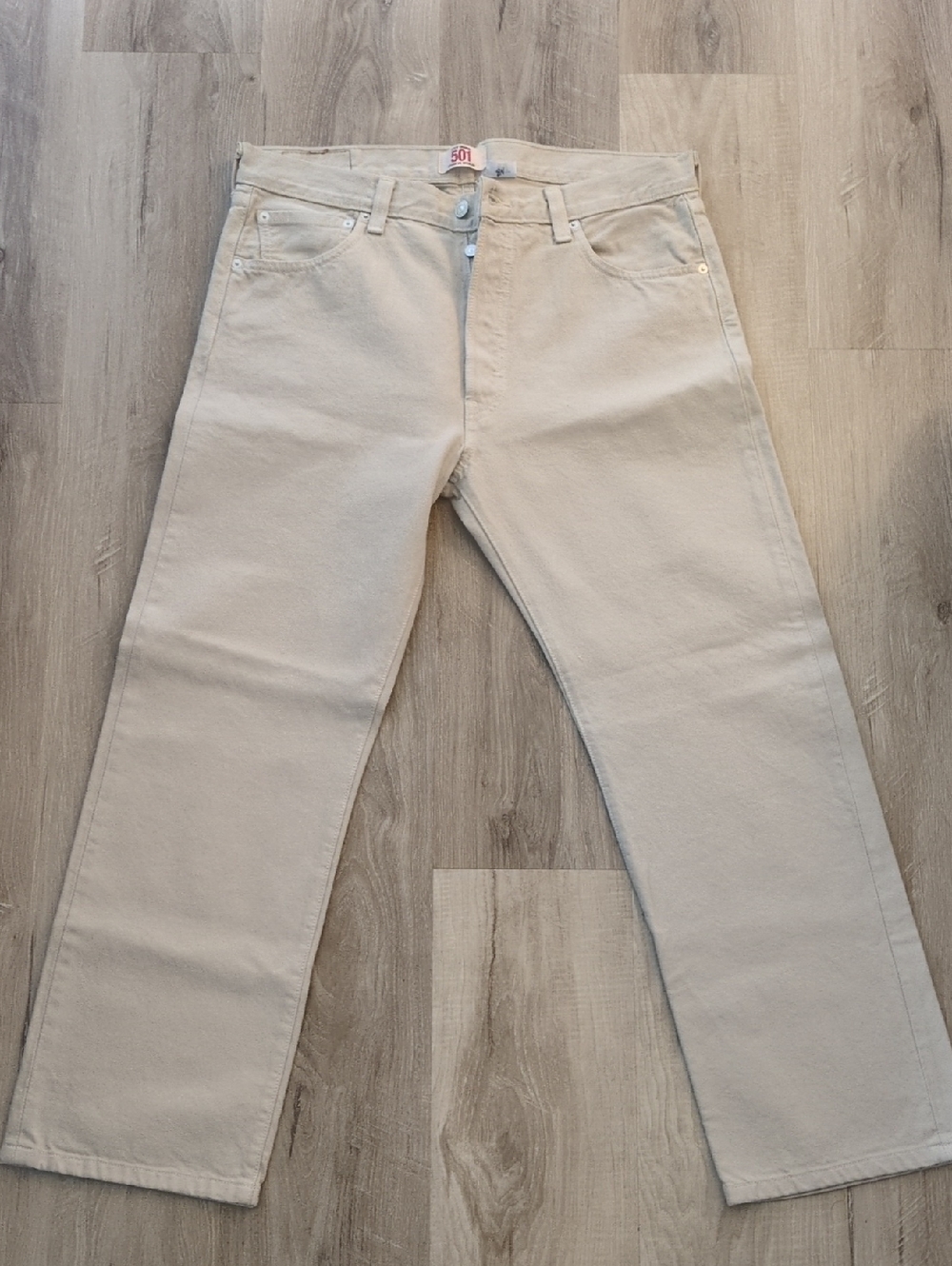Levi's 501 Straight Men's Jeans in Light Cream